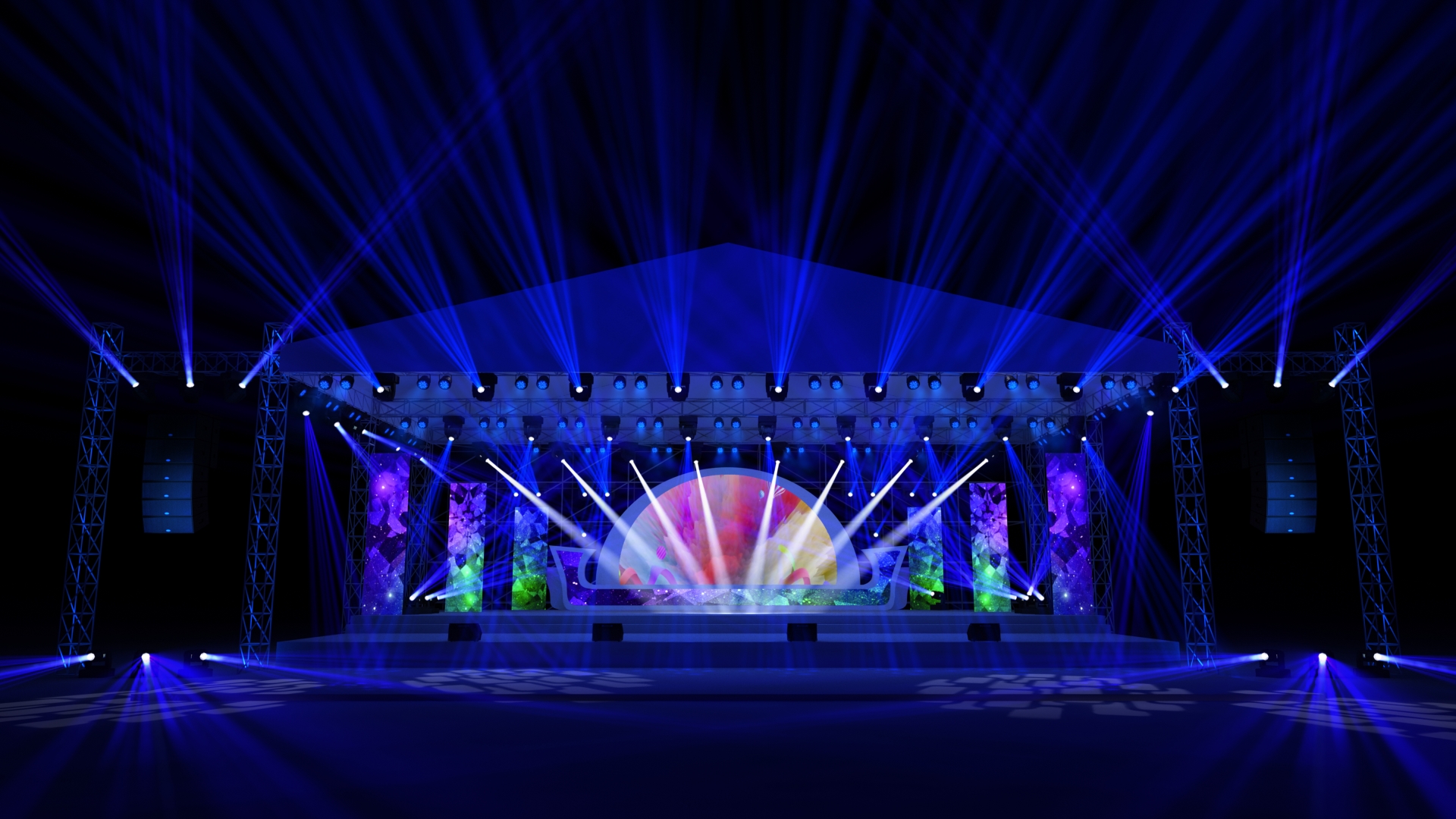 邓紫棋襄阳演唱会舞台主体搭建完成