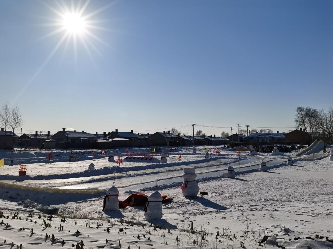 哈尔滨市双城区东发村建起冰雪乐园(图2)